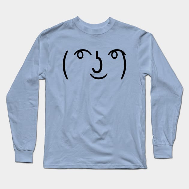 Black | ( ͡° ͜ʖ ͡°) Regular Lenny Face Long Sleeve T-Shirt by MaknArt